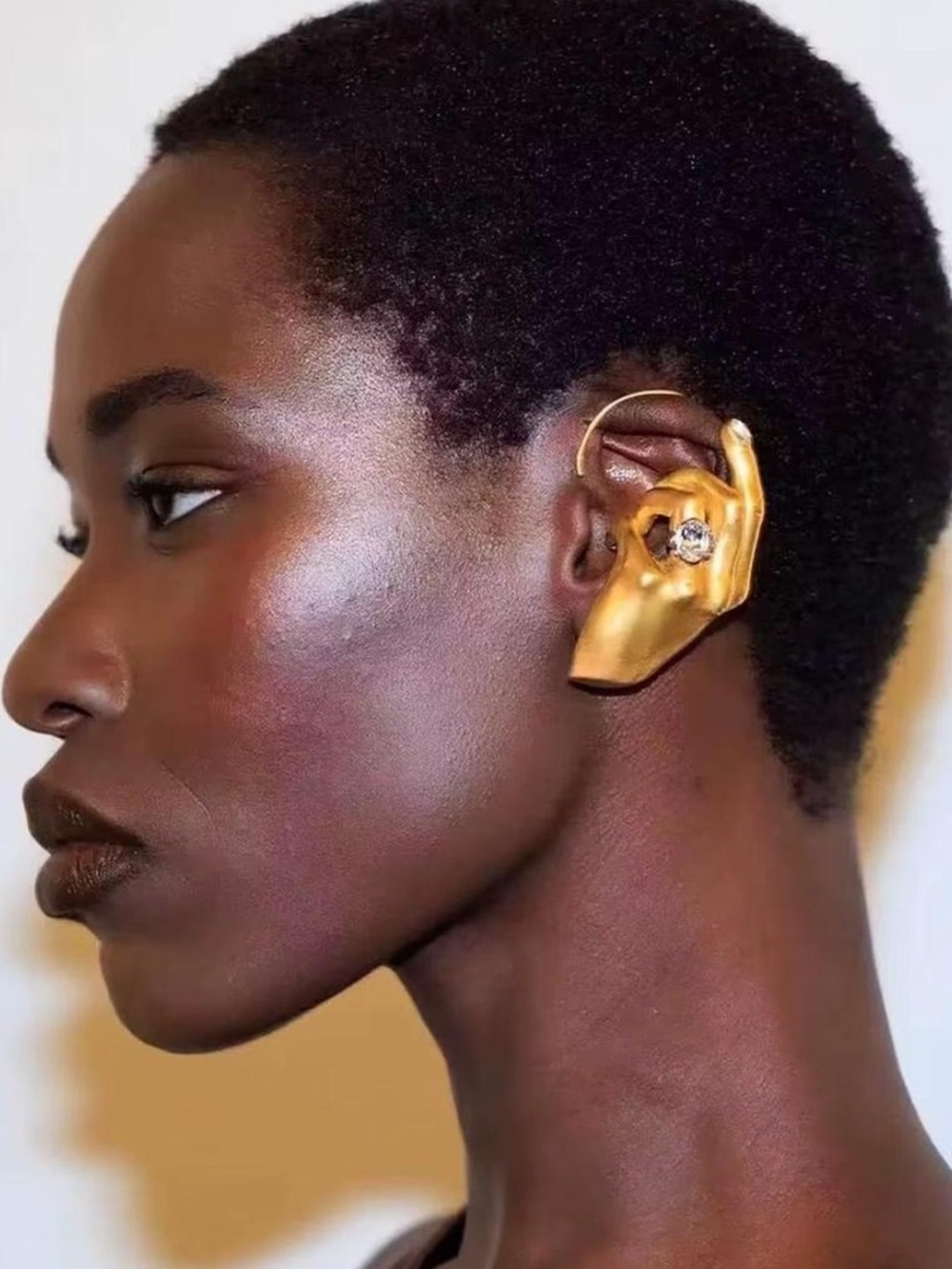 Schiaparelli Sculptural Gold Ear Cuff Accessory